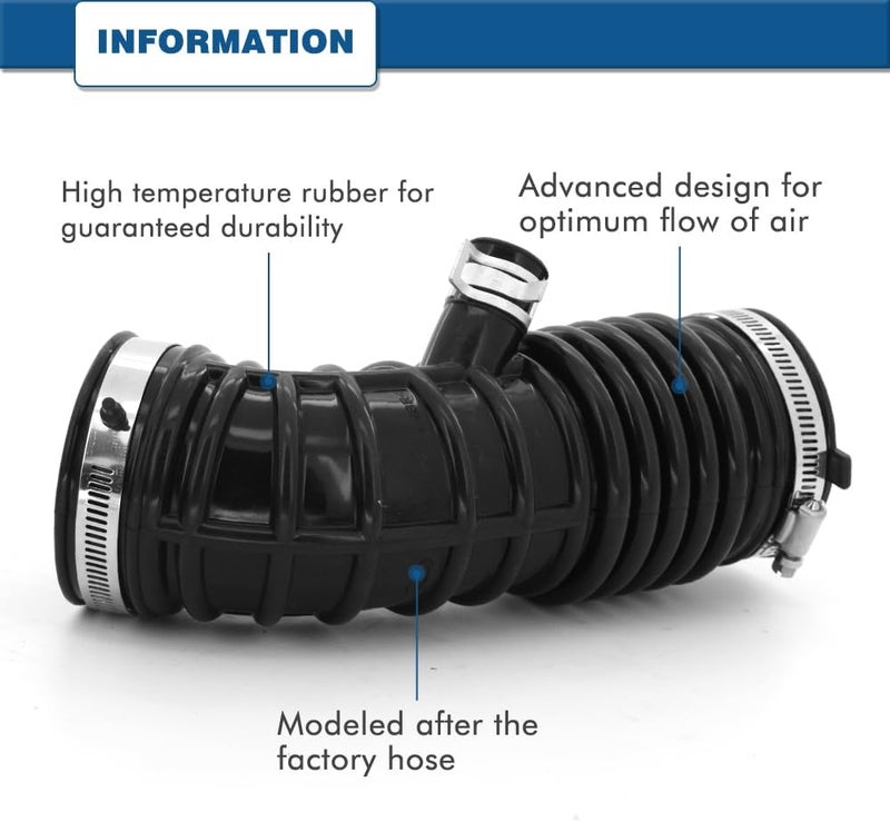 A ABIGAIL خرطوم سحب الهواء متوافق مع إنفينيتي G37 2008-2013، Q60 2014-2016، QX50 2014-2017، نيسان 370Z 2009-2021# 696-550 ‎16576EY00B - أنبوب خرطوم سحب الهواء (الجانب الأيسر) - Image 2
